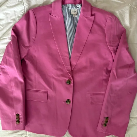 J. Crew 2pc Pink Pantsuit with Notched Lapels and Relaxed Fit - Picture 2 of 5
